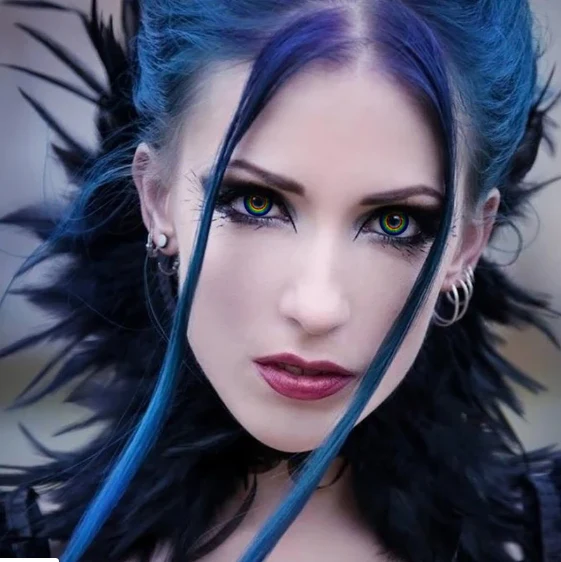 Halloween Cosplay RAINBOW Blue Colored Contact Lenses - Image 5