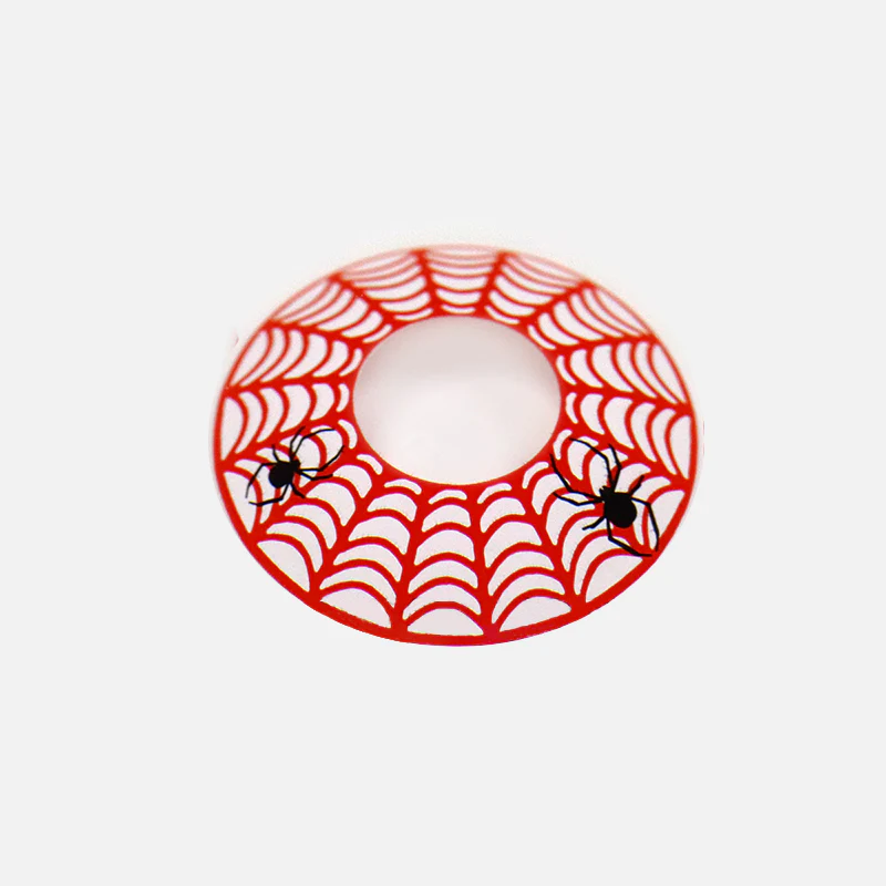 Halloween Spider Web Red Contact Lenses - Image 4