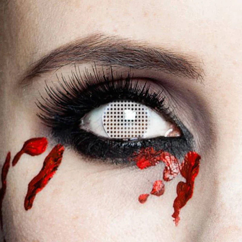 Halloween White Mesh Colored Contact Lenses - Image 5