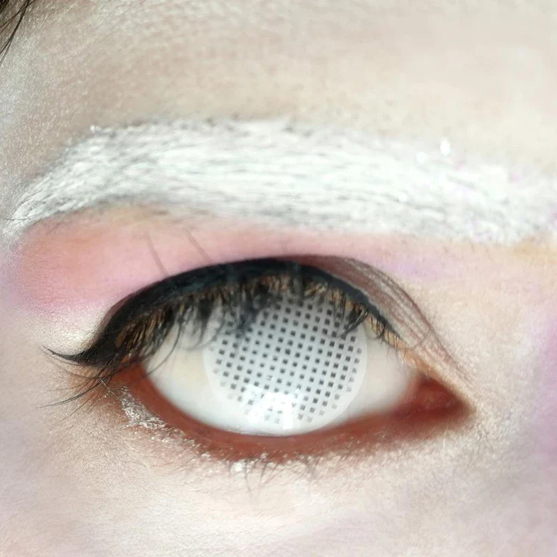 Halloween White Mesh Colored Contact Lenses - Image 7