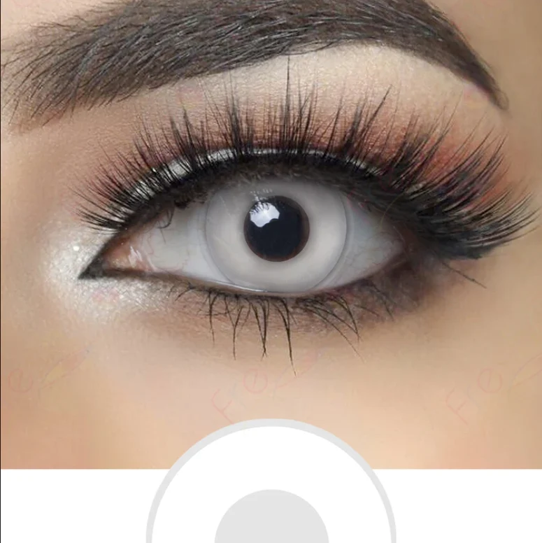 Halloween Whiteout Prescription Colored Contact Lenses - Image 4