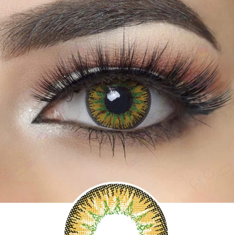 Vega Gold Yellow Prescription Colored Contact Lenses - Image 3