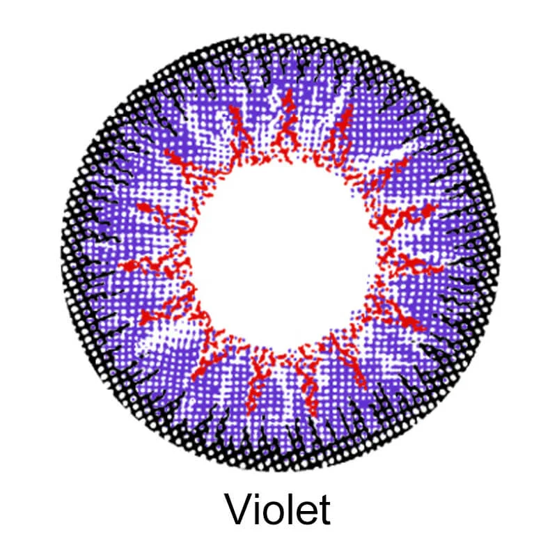 Vega Violet Purple Prescription Colored Contact Lenses - Image 4