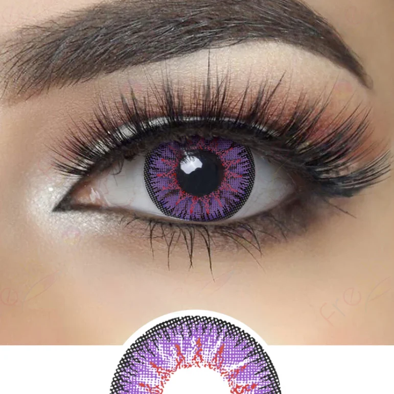 Vega Violet Purple Prescription Colored Contact Lenses - Image 5